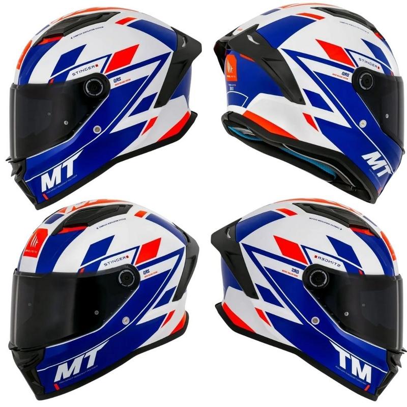 Capacete fechado mt helmets stinger 2 zivze e7 pearl azul